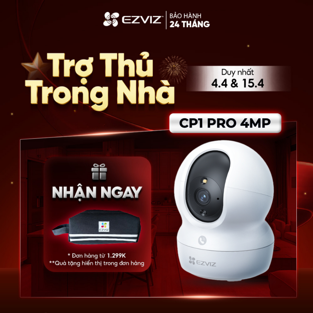 Camera WIFI EZVIZ CP1 Pro 3MP / 4MP Quay Quét 360 Độ, Chạm để gọi, Ghi hình màu đêm thông minh