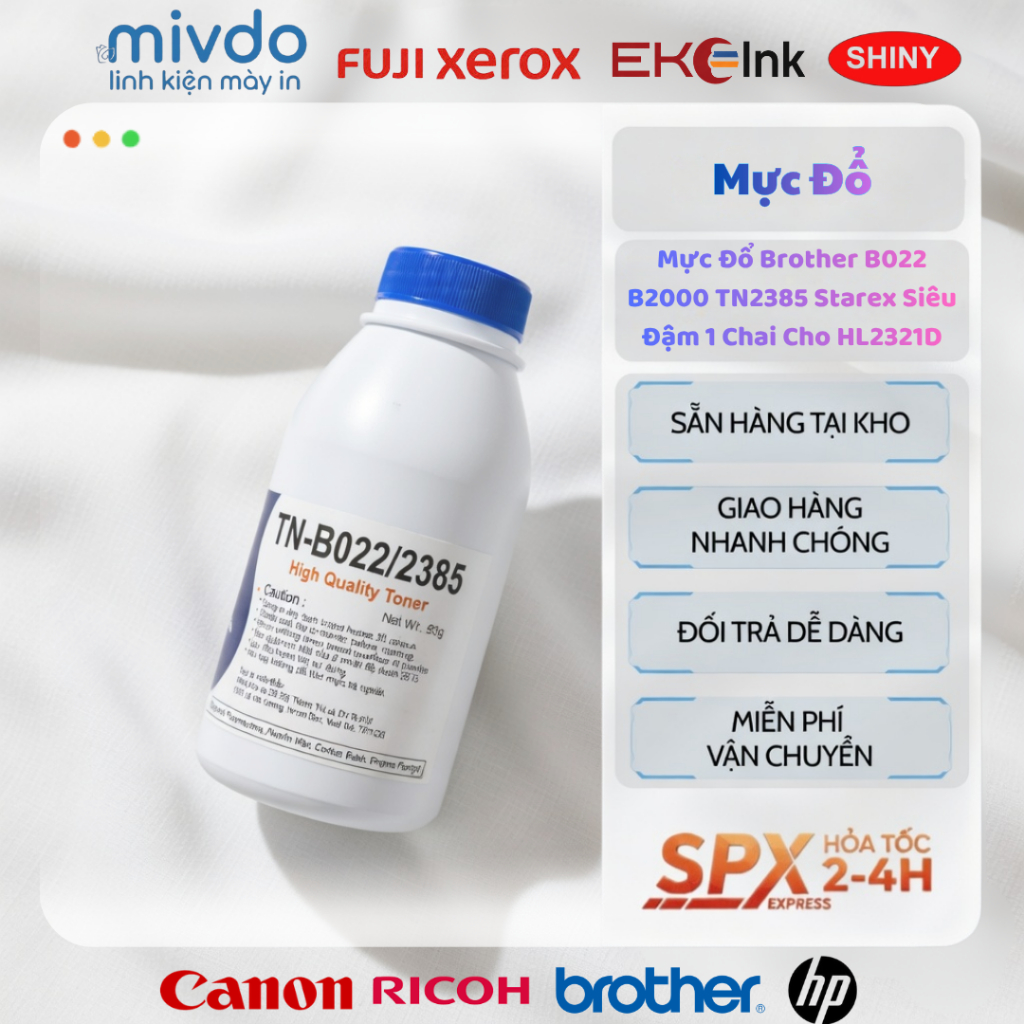 Mực Nạp Starex Brother TN2385 B022 B2000 Dùng Cho HL2321D In Đậm Nét Ổn Định Tiết Kiệm