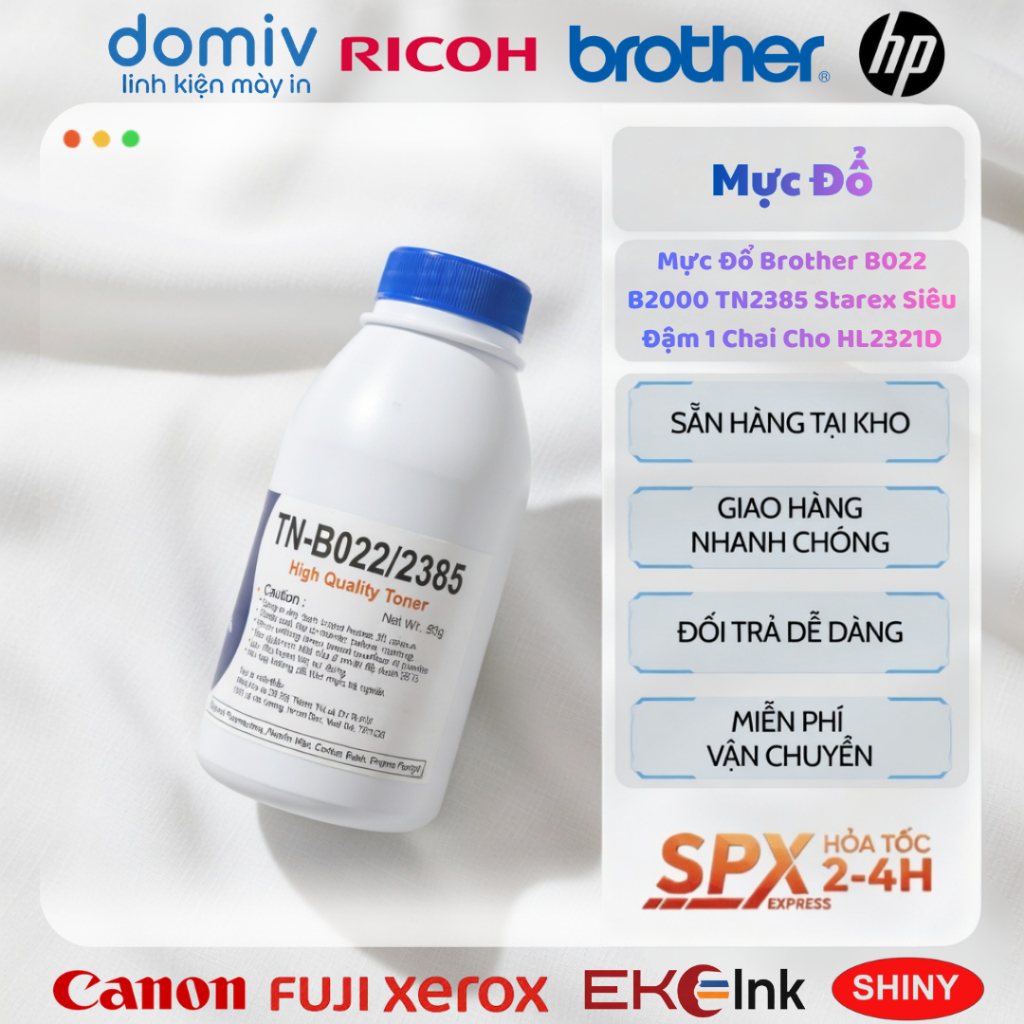 Mực Đổ Brother B022 B2000 TN2385 Starex Cho HL2321D In Đậm Nét Ổn Định Tiết Kiệm