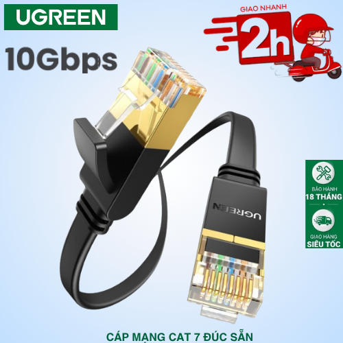 Dây Mạng Đúc Sẵn Cat7 Chính Hãng Ugreen Cáp Mạng Cat 7 Dây Dẹp Pvc Tốc Độ Cao 10Gps