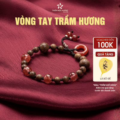 Vòng Tay Trầm Hương Đồng Điếu Thiên Mộc Hương – Trầm Tốc Việt Nam đeo tay phong thủy may mắn