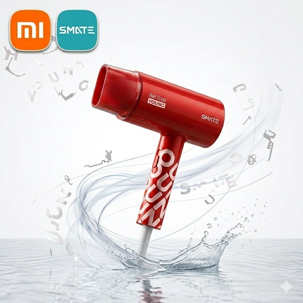 Máy sấy tóc Xiaomi SMATE Hair Dryer 1800W, công nghệ bổ sung ion âm