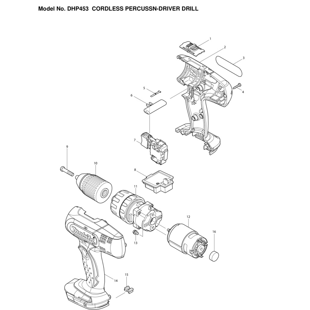 [PHỤ TÙNG DHP453] Full phụ tùng DHP453 chính hãng Makita Việt Nam.