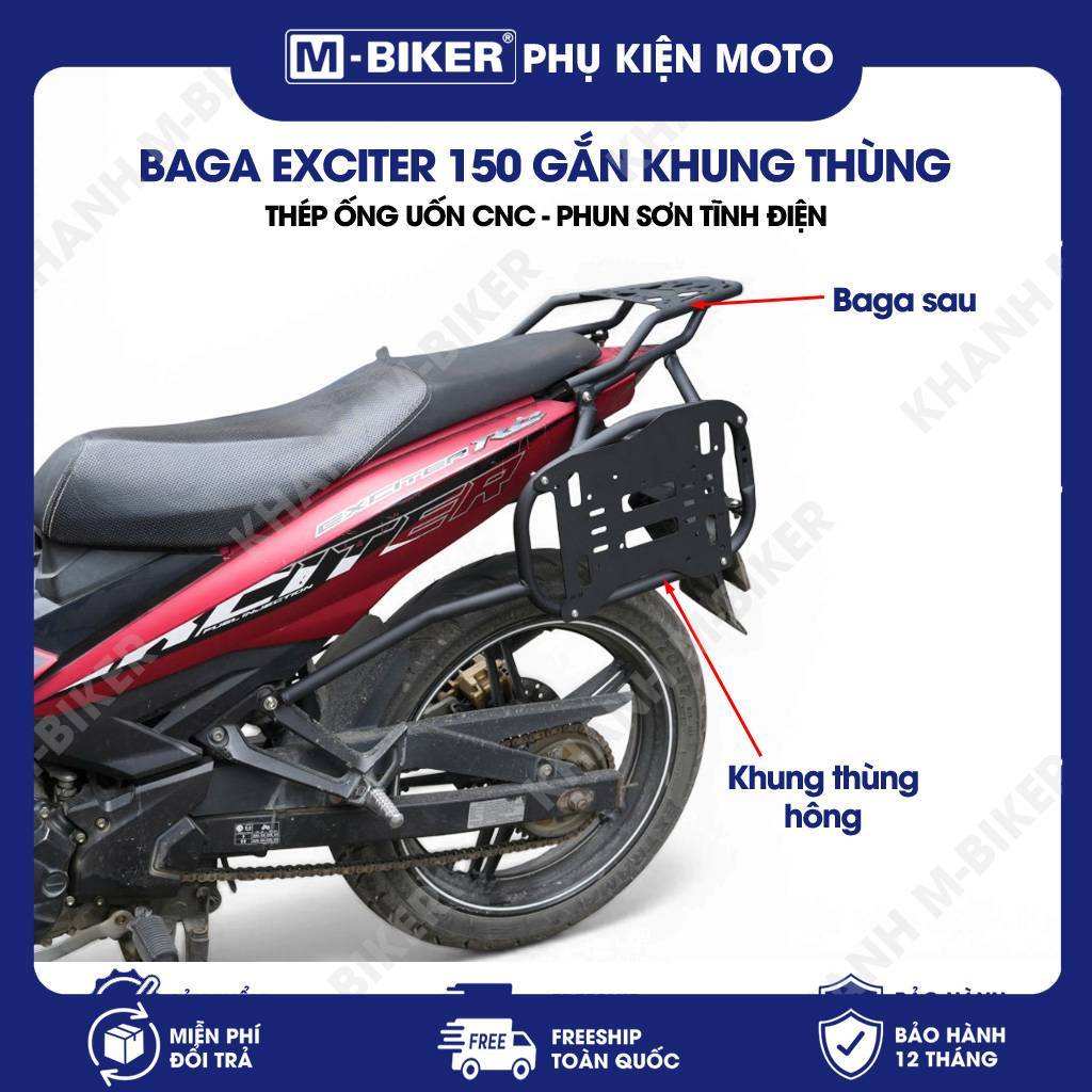 Baga Exciter 150, Baga khung hông Exciter 150, Khung thùng Exciter 150 Lắp chuẩn zin Không độ chế