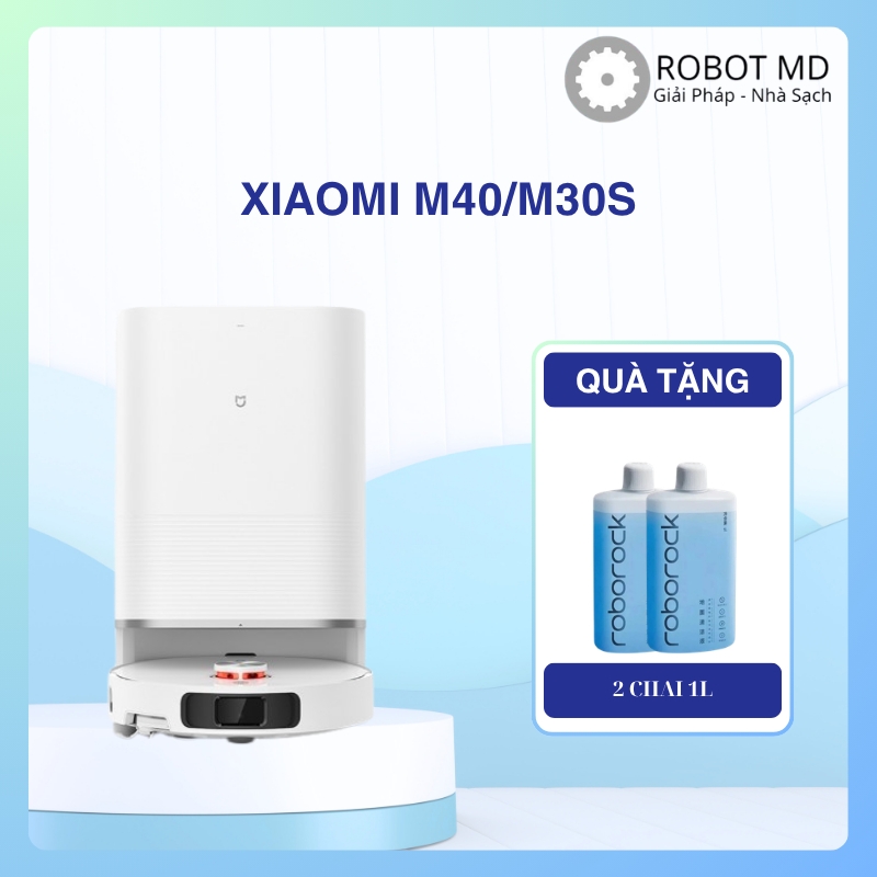 Robot hút bụi lau nhà Xiaomi Mijia M40 – Lực hút 12.000Pa, dock tự giặt sấy, chống rối tóc