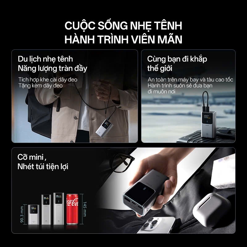 SDP Di Động CUKTECH 10 MINI 2C1A | Sạc Nhanh 55W Max | Dung Lượng 10000mAh | Bảo Hành 18 Tháng PB1055 | BigBuy360 - bigbuy360.vn