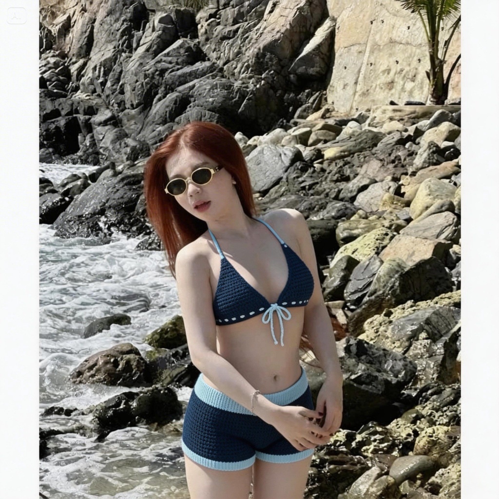 Set bikini len đi biển, quần đùi áo buộc dây nữ tính, quần mặc tại nhà mẫu hè 2026, giá rẻ tại xưởng | BigBuy360 - bigbuy360.vn