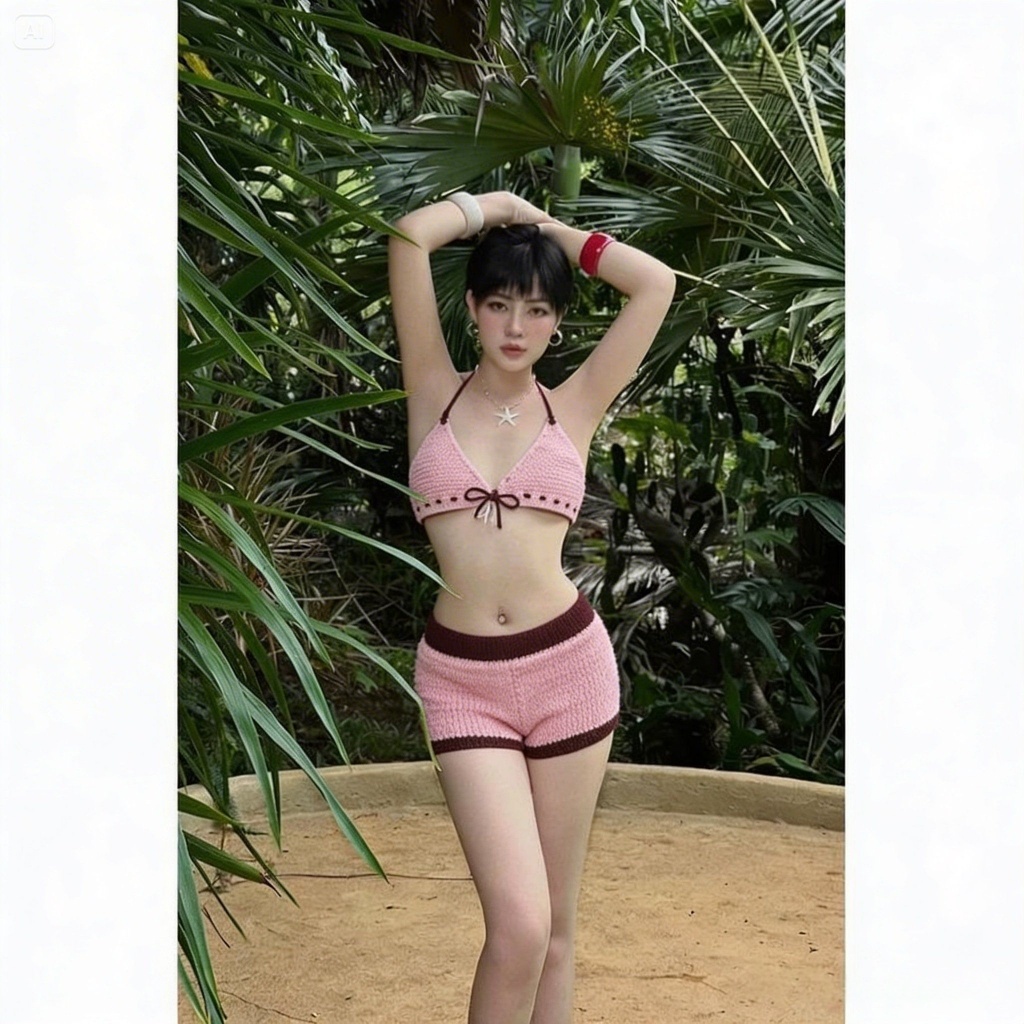 Set bikini len đi biển, quần đùi áo buộc dây nữ tính, quần mặc tại nhà mẫu hè 2026, giá rẻ tại xưởng | BigBuy360 - bigbuy360.vn