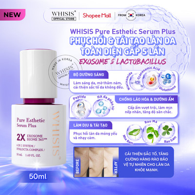Serum dưỡng sáng và phục hồi làn da Whisis Pure Esthetic Serum Plus 50ml (Exosome Biome 365™)