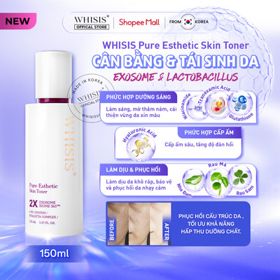 Nước Cân Bằng & Tái Sinh Da Whisis Pure Esthetic Skin Toner 150ml (Exosome Biome 365™)