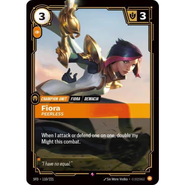 Thẻ Bài Riftbound Mã SFD-110/221 - Fiora - Peerless - Champion Unit - Rare