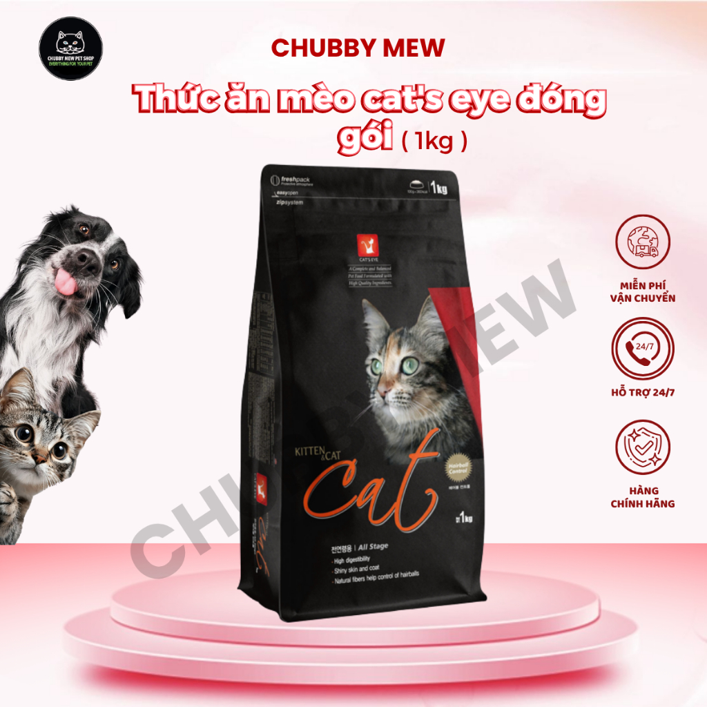 (1kg eye) Thức ăn mèo cat's eye đóng gói 1kg nguyên seal-Chubby Mew