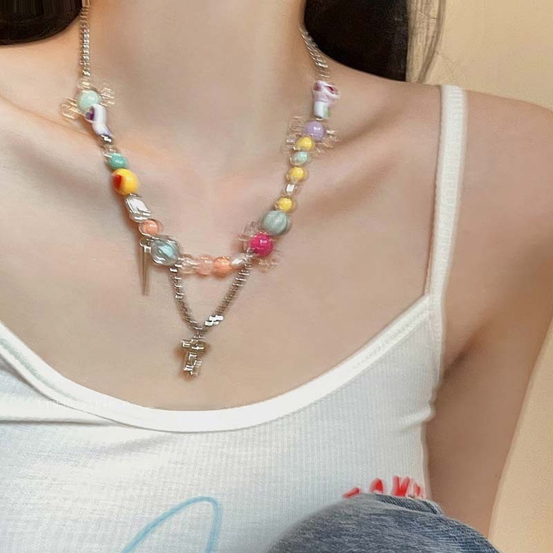 Dây chuyền dopamine màu kẹo ngọt dành cho nữ phong cách nhẹ nhàng sang chảnh đi chơi đi biển ponnie | BigBuy360 - bigbuy360.vn
