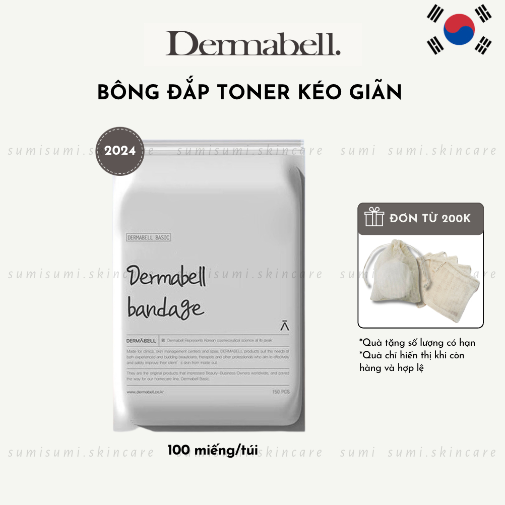 SẴN (Dermabell) Bông đắp toner kéo giãn Hàn Quốc bông lotion đắp mask