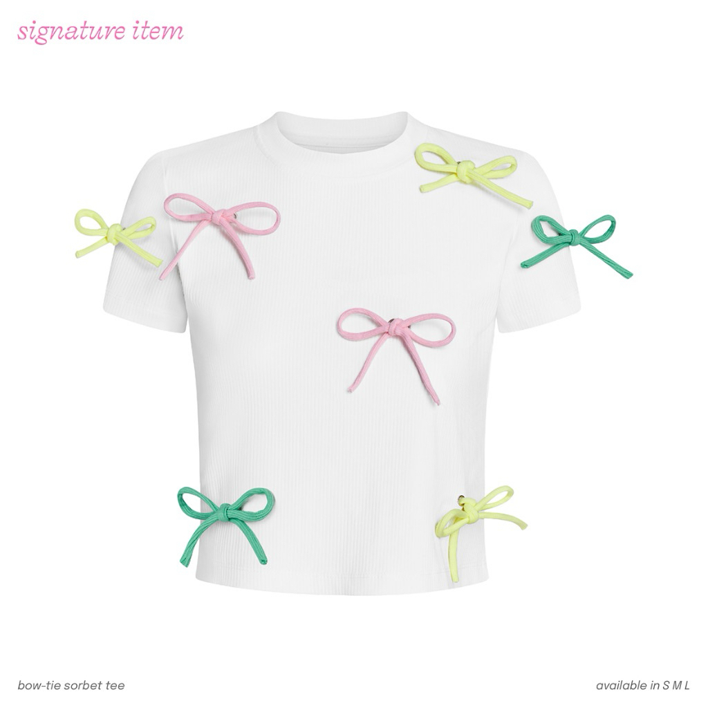 (Pass) Áo thun nơ Bow-tie Sorbet Tee brand Gimme A Hug size S