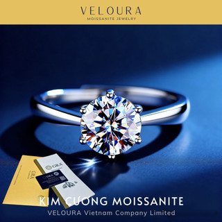 Nhẫn Cầu Hôn Nữ Moissanite 2 Carat 6 Chấu VELOURA - Thiết Kế Cổ Điển Cao Cấp | GRA VJN009.2