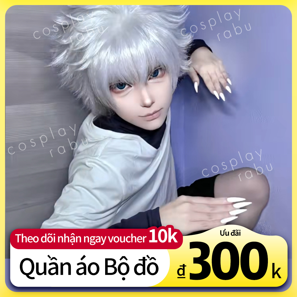 Killua Zoldyck Cosplay Hunter x Hunter Trang Phục Anime Full Set Kèm Tóc Giả Nam Đẹp