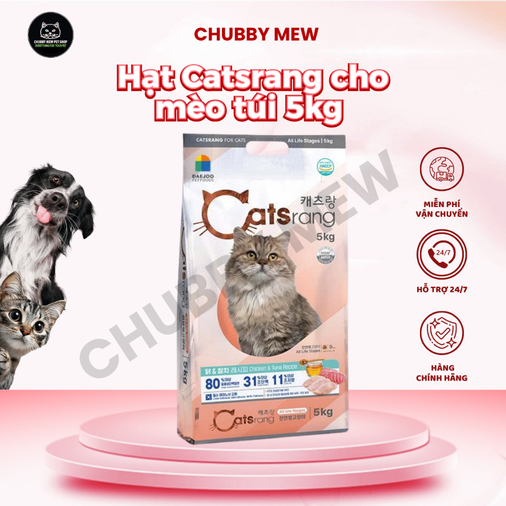 Hạt Catsrang cho mèo túi 5kg nguyên seal - Petshop Chubby Mew
