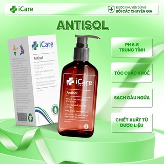 Dầu Gội iCare Pharma Antisol Giảm Ngứa Nấm Da Đầu, Làm Sạch Gàu, Giảm Rụng Tóc