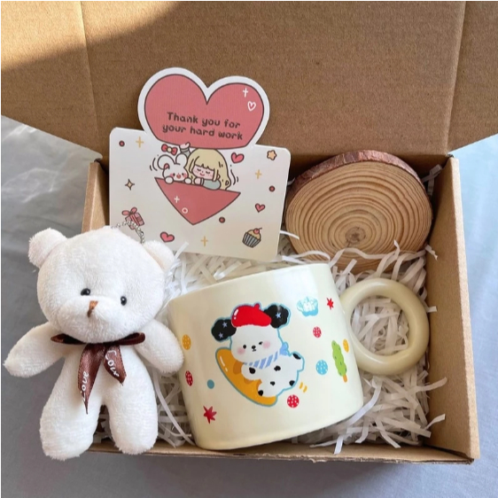 Combo Quà Tặng Sinh Nhật Dễ Thương LE CADEAU GIFT SHOP - Set Ly Sứ & Phụ Kiện Phong Cách Aesthetic