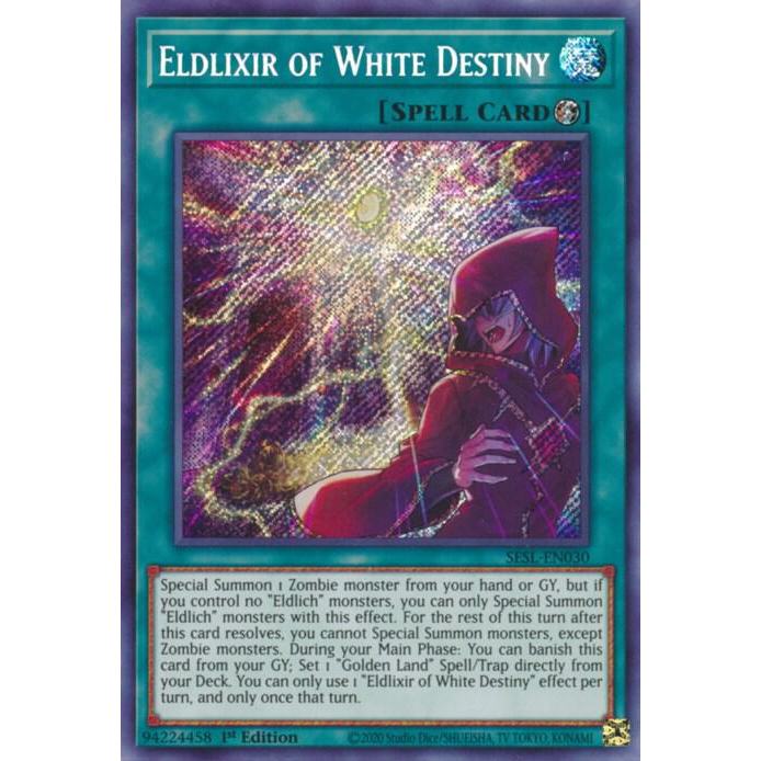 Thẻ Bài YuGiOh Mã SESL-EN030 - Eldlixir of White Destiny - Spell - Secret Rare