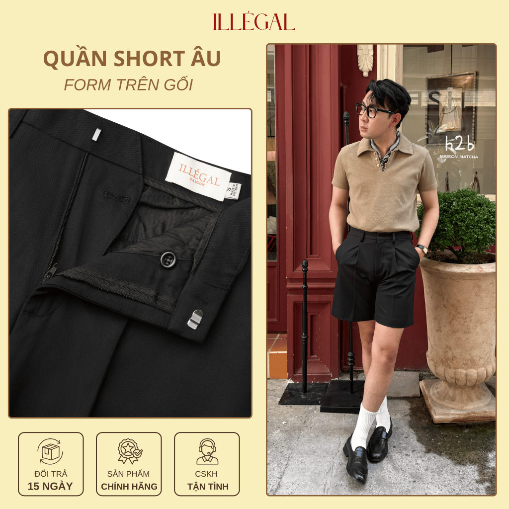 Quần Short Nam Ống Rộng Trên Gối ILLÉGAL - Dày Dặn Form Baggy Hot Trend 2025 - HIGH RISE BAGGY SHORT
