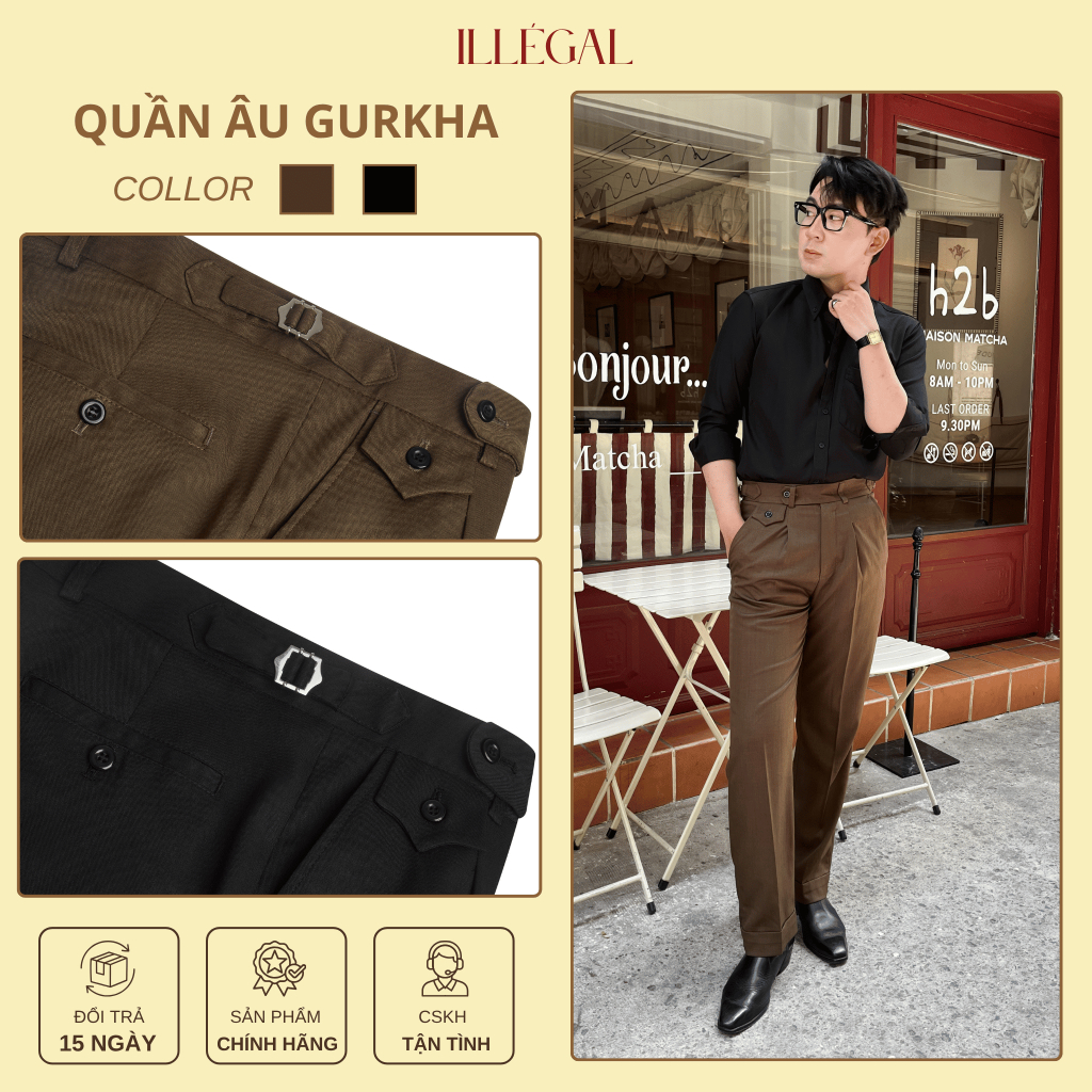Quần Âu Nam Nepal Arte Gurkha ILLÉGAL - Lụa Nhân Tạo Dày Dặn Chống Nhăn - NEPAL ARTE GURKHA TROUSER