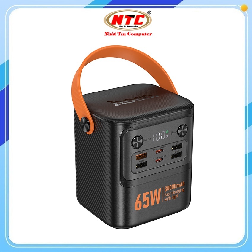 Pin dự phòng Hoco J152 Pro 80000mAh 2 cổng TypeC PD In / Out 65W & USB-A max 22.5W, Sạc được Lap/Mac