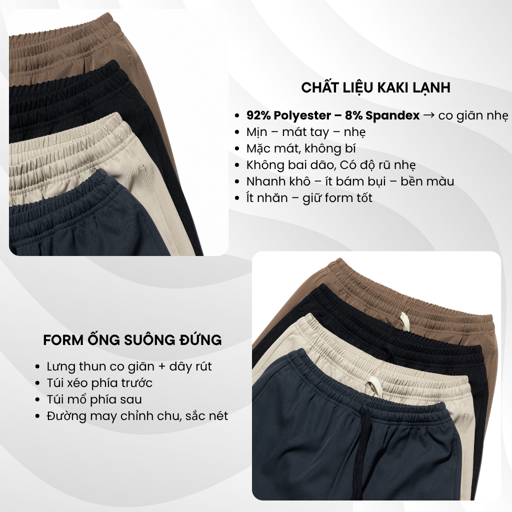 Quần dài nam lưng chun LADOS-4139 chất vải kaki lạnh cao cấp form basic dễ phối đồ phong cách Hàn Quốc | BigBuy360 - bigbuy360.vn