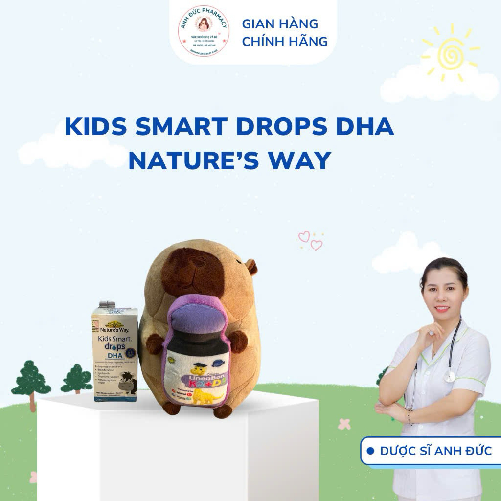 DHA Drop Nature's Way Kids Smart Drops DHA - Bổ sung DHA, EPA tốt cho não bộ, mắt và hệ thần kinh
