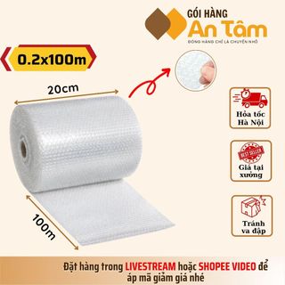 Cuộn xốp nổ đóng hàng 20x100m bảo vệ hàng hóa tốt tiện lợi tiết kiệm chi phí giá rẻ - Gói hàng An Tâm