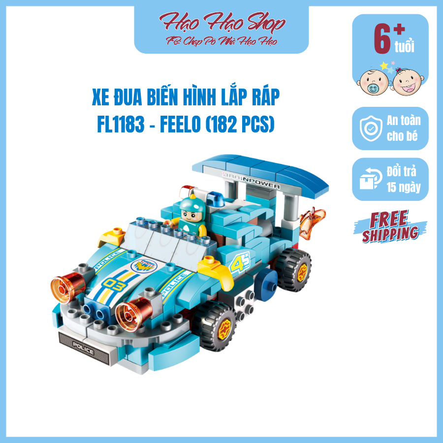 Đồ chơi lắp ráp FEELO - Các mẫu Xe, Robot cho bé 3 tuổi, giúp bé tư duy, kích thích khám phá. FE3