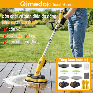 Qimedo cây lau nhà điện,Máy lau nhà không dây cầm tay,360 Độ Làm sạch toàn diện,Có chức năng phun nước,TẶNG 6 Bàn Chải