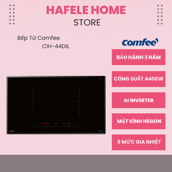 Bếp Từ Đôi Comfee CIH-44DIL – Công Suất 4400W – Công Nghệ AI Inverter Tiết Kiệm Điện