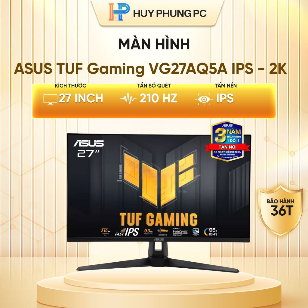 Màn Hình chơi game  Gaming ASUS TUF Gaming VG27AQ5A 27 inch - IPS - 2K - 210Hz new bảo hành 36th