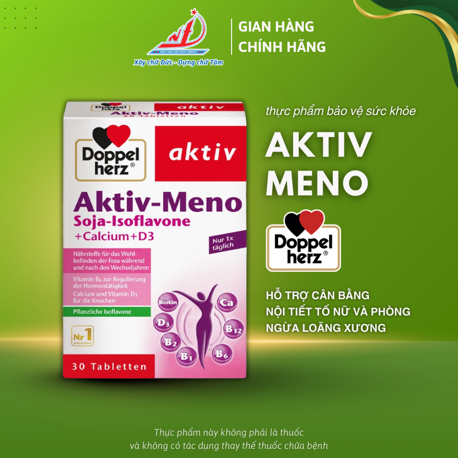 Viên Uống Cân Bằng Nội Tiết Tố Nữ Doppelherz Aktiv MENO, Phòng Ngừa Loãng Xương Hộp 30 Viên