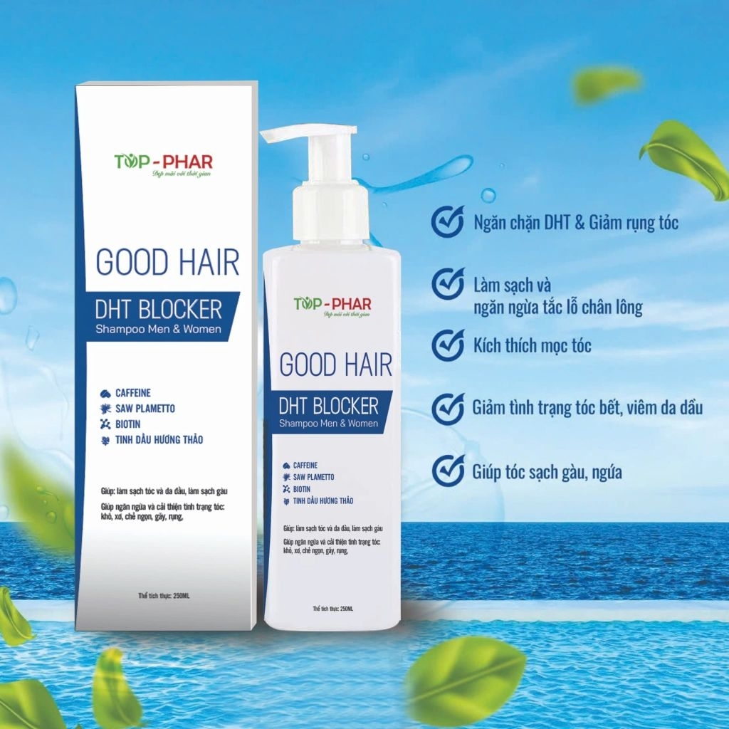 Dầu gội Thảo Dược DHT Blocker , Viên uống DHT Blocker  Biotin ngăn rụng tóc, hỗ trợ mọc tóc Dùng với