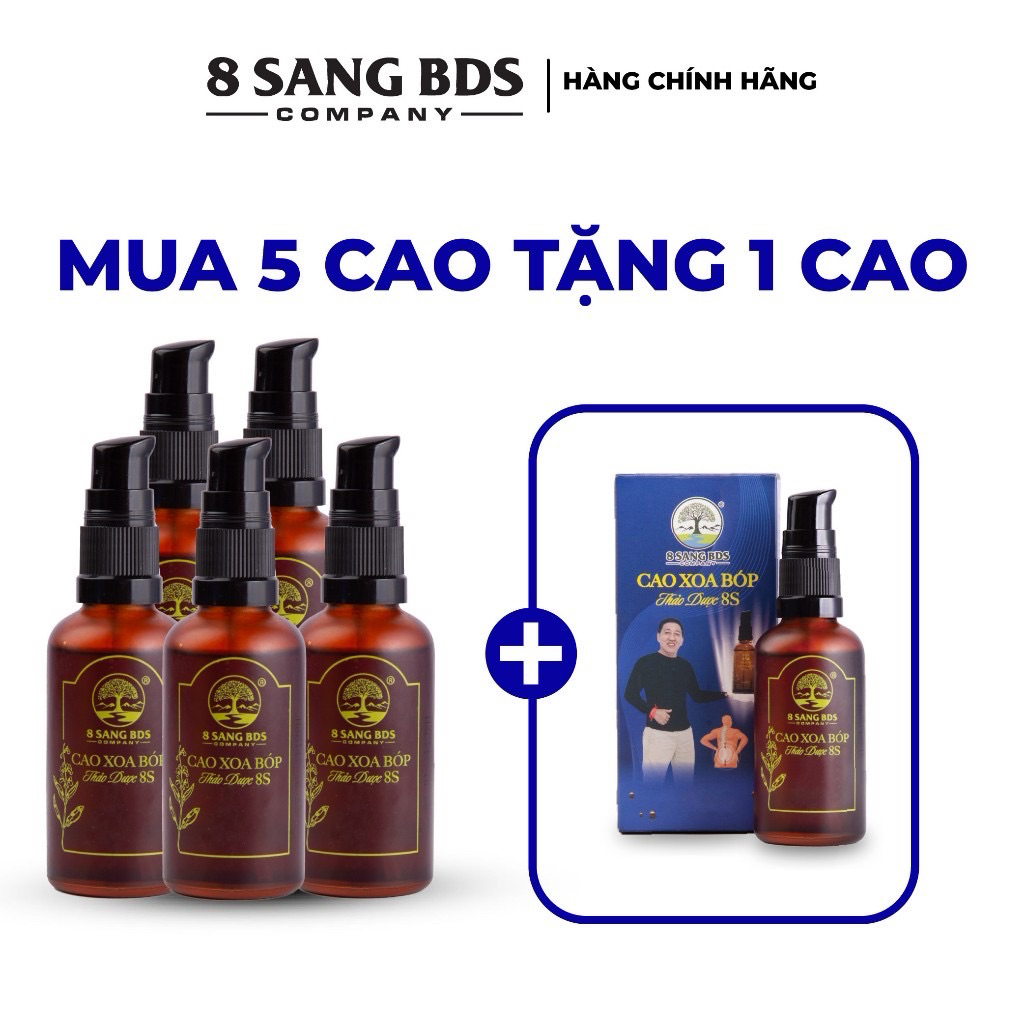 (Tặng 1 Chai cao) - Set 5 Chai cao xoa bóp thảo dược 8S - 8 Sang BDS