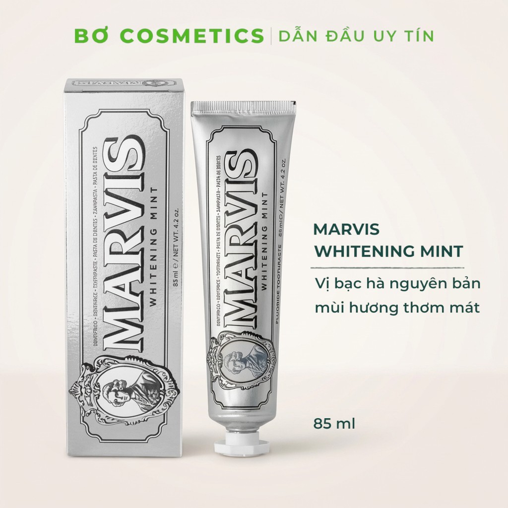 Kem Đánh Răng Marvis Whitening Mint 85ml - Dòng Trắng Răng | Bơ Cosmetics
