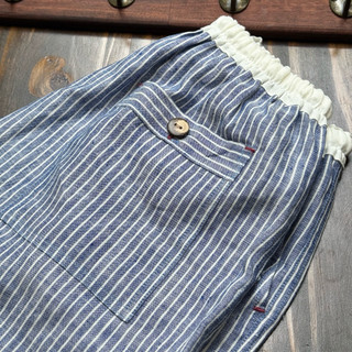 𝗖𝗔𝗟𝗠 Quần short linen tưng wash kẻ sọc may thiết kế