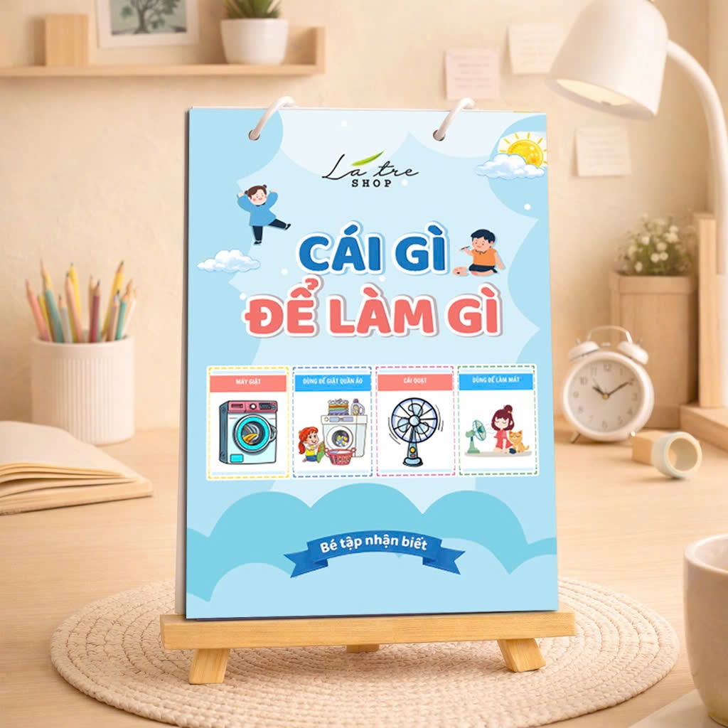Học liệu Cái Gì Để Làm Gì Bộ Thẻ Kích Thích Ngôn Ngữ Giúp Bé Nói Sớm Hiểu Nhanh