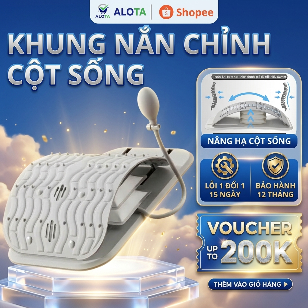 Khung nắn chỉnh cột sống lưng 3BCARE điều chỉnh chiều cao, giúp thư giãn giảm đau mỏi cột sống