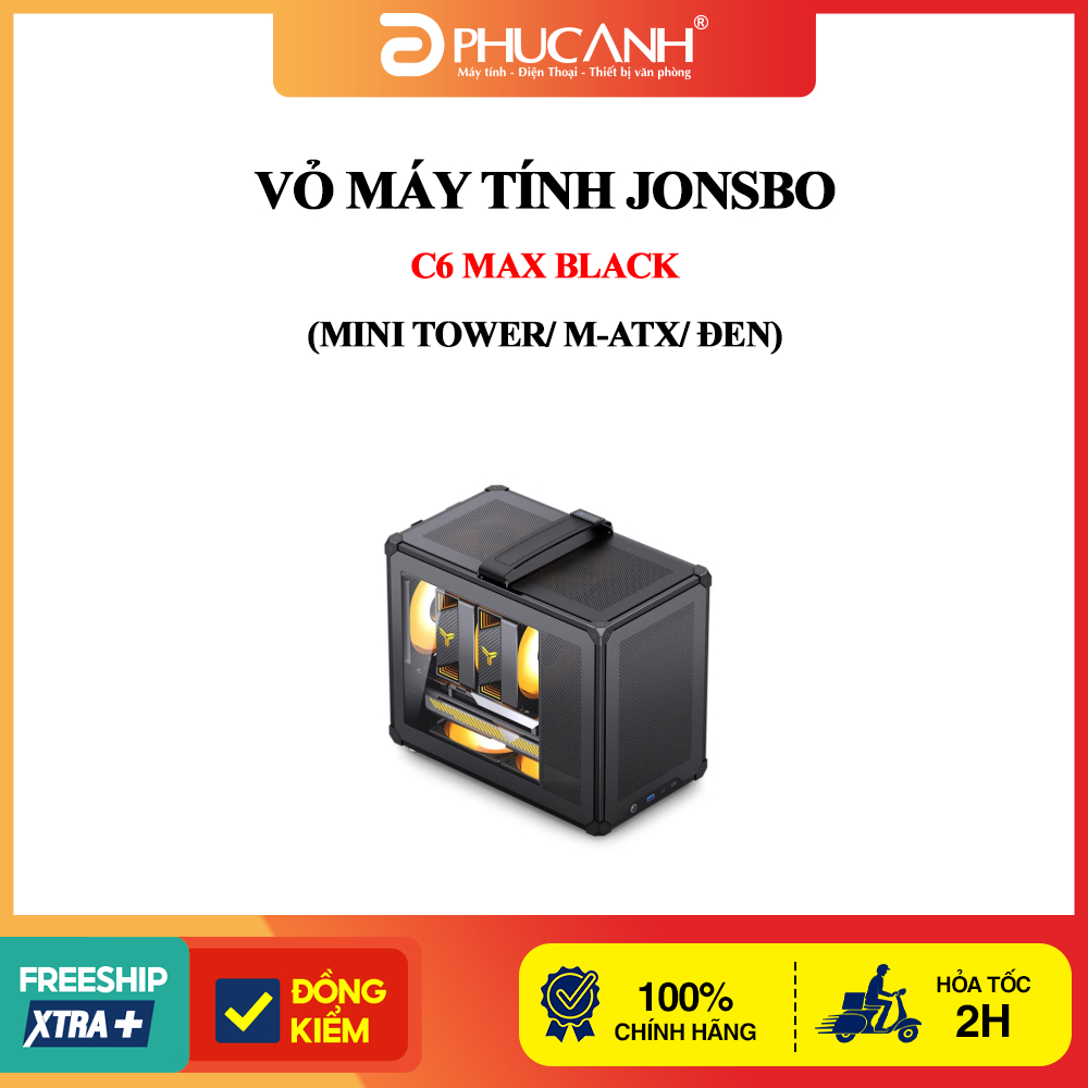 Vỏ máy tính JONSBO C6 MAX Black (Mini Tower/ M-ATX/ Đen)