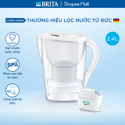 Bình lọc nước BRITA Marella Basic 2.4L (có sẵn 1 lõi lọc Maxtra)