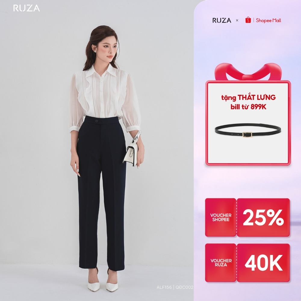 Quần tây nữ RUZA ống đứng lụa lạnh chuẩn form dáng thời trang công sở QĐC001 002