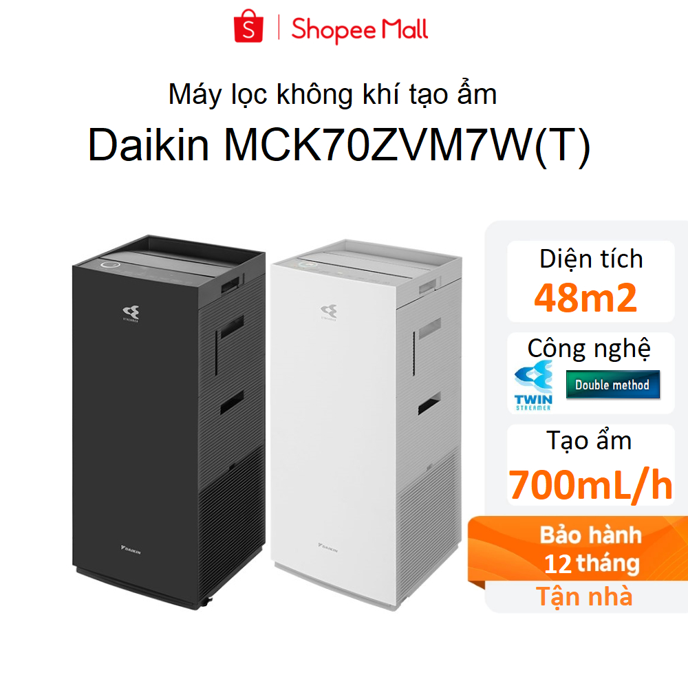 Daikin MCK70ZVM7-W I MCK70ZVM7-T Máy lọc không khí tạo ẩm - Twin Streamer - Bảo hành chính hãng