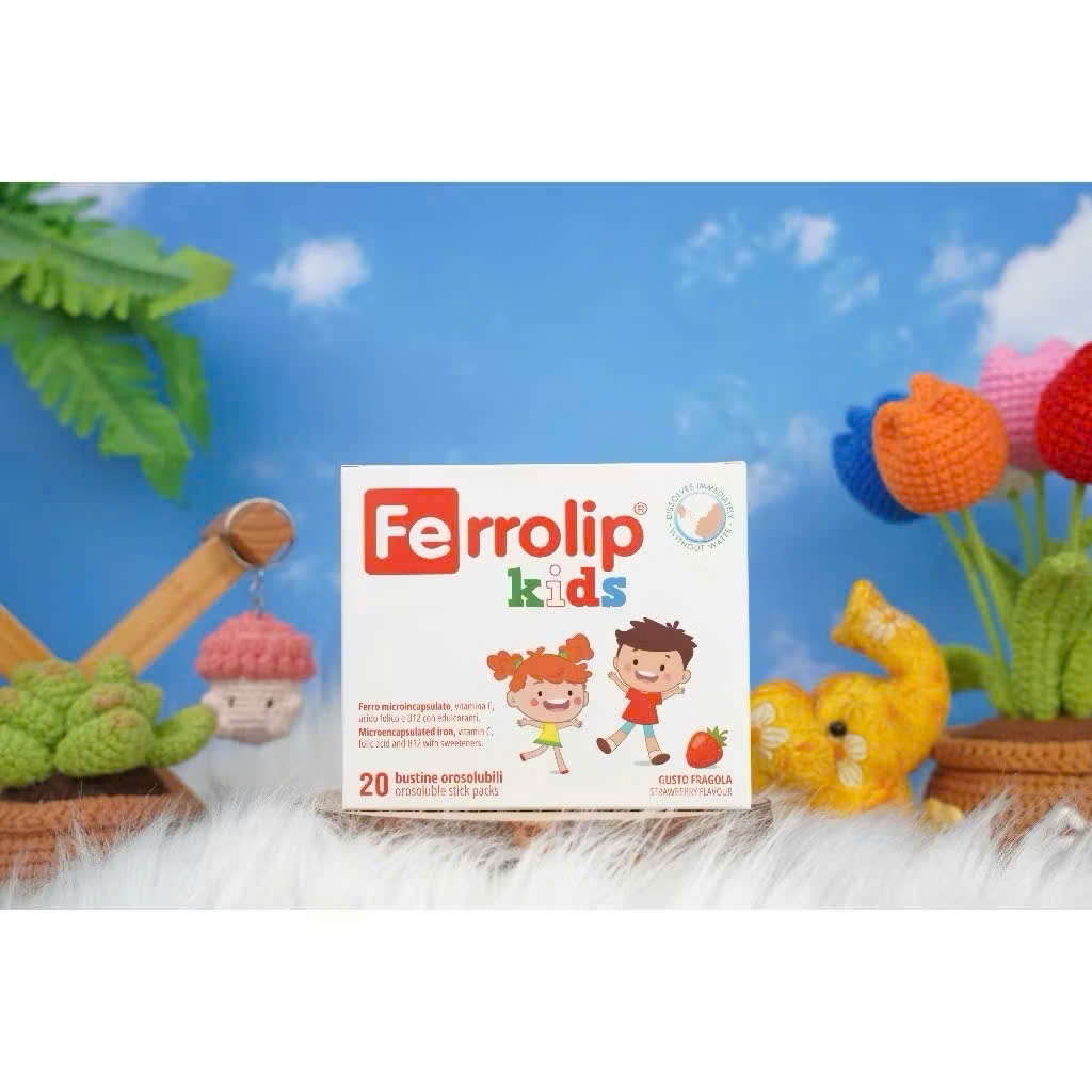 Sắt bột Ferrolip kids vị dâu cho bé từ 1 tuổi