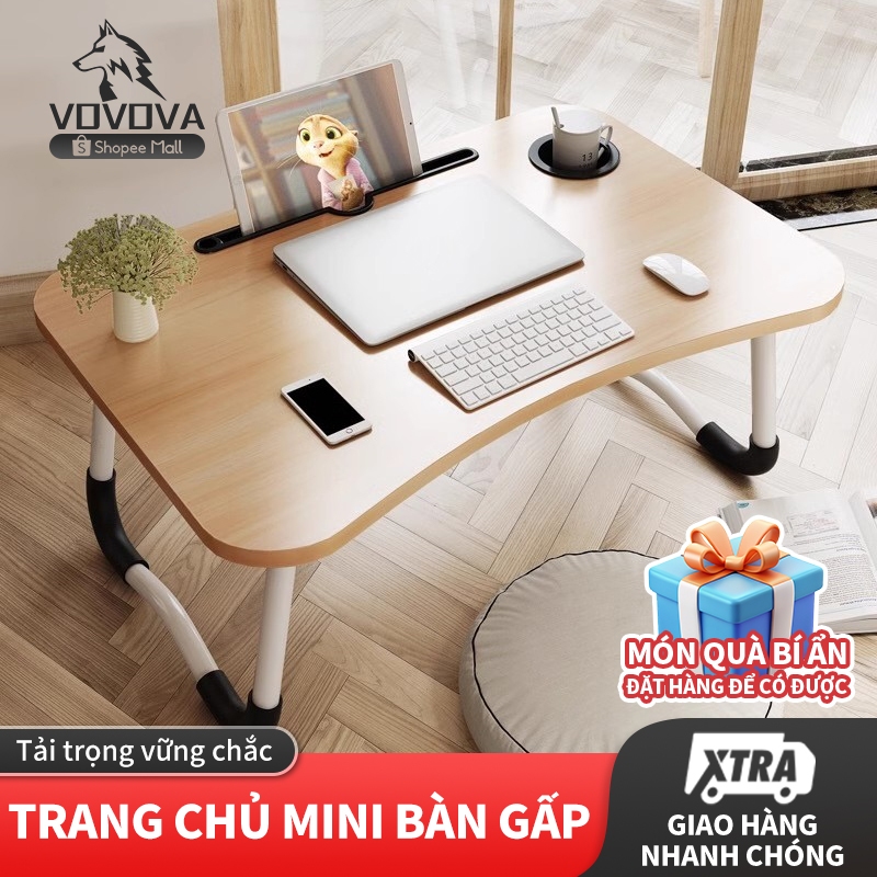 Bàn học mini thông minh có thể gập lại Bàn máy tính,mặt bàn bằng gỗ, có thể sử dụng khi ngồi trên sàn nhà