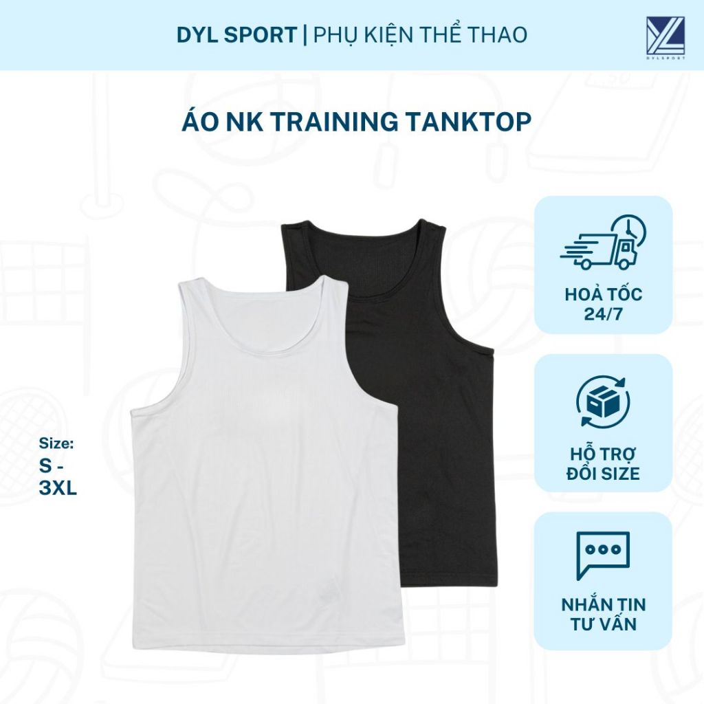 Áo NK Training Tanktop thể thao thoáng khí, nhẹ mát, phù hợp tập gym, bóng rổ, pickleball
