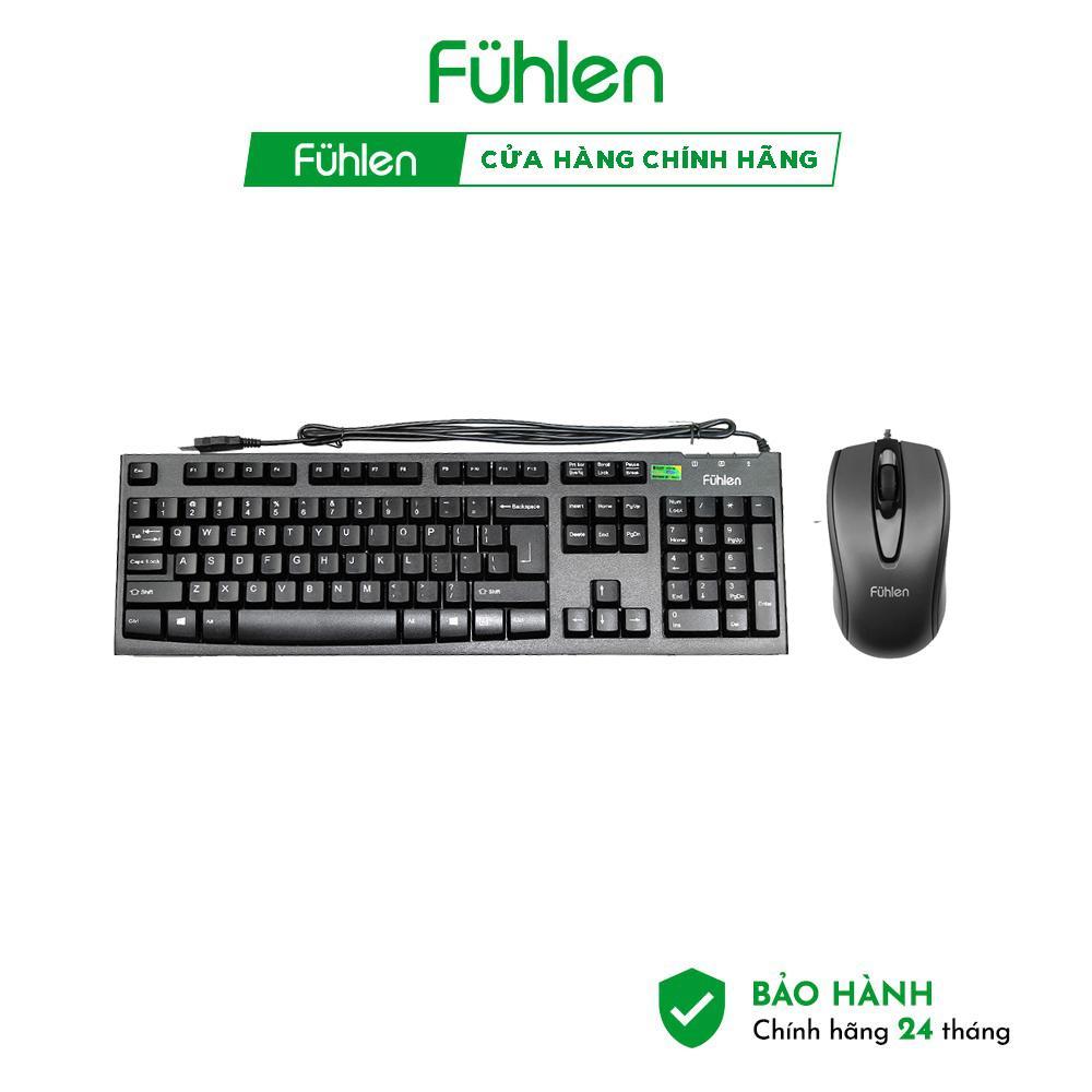 COMBO BỘ PHÍM CHUỘT CÓ DÂY FUHLEN L102 / L411 BLACK - FUHLEN CHÍNH HÃNG BH 24 THÁNG